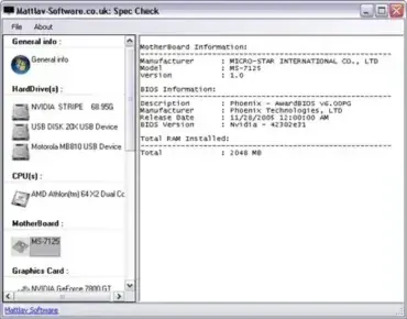 Spec Check - System Info