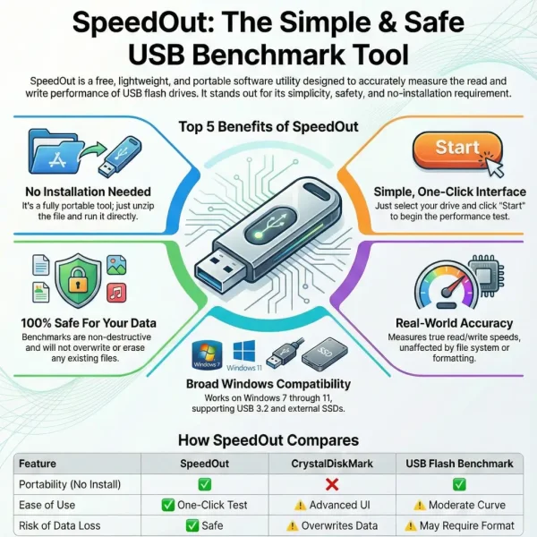 Speedout Simple and Safe USB Benchmark Tool Speedout Simple USB Benchmark Tool