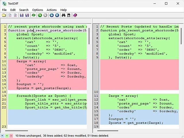 TextDiff Free File Comparison Software