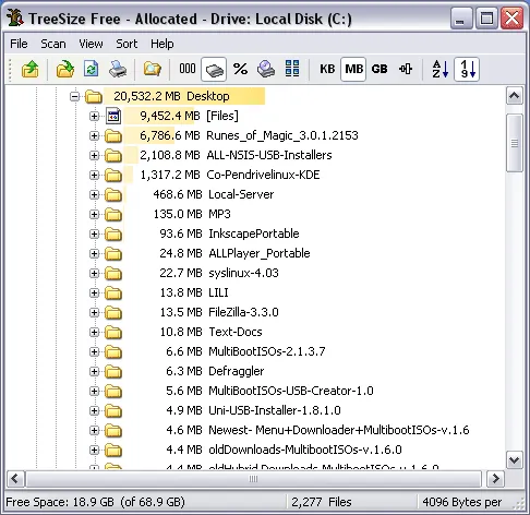 TreeSize Sorting Largest Folders in Windows 11