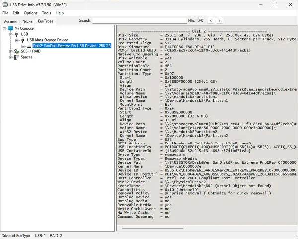 USB Drive Info USB Drive Info Portable USB Analysis Tool