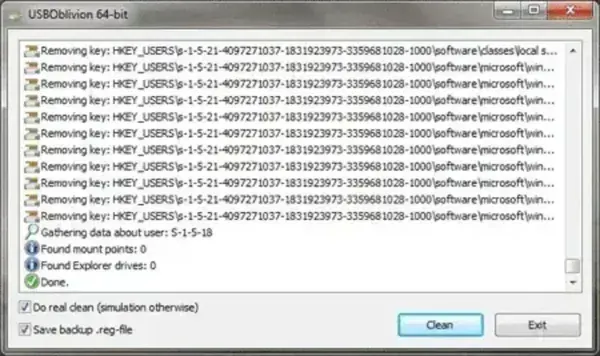 USB Oblivion - Delete USB Registry Keys