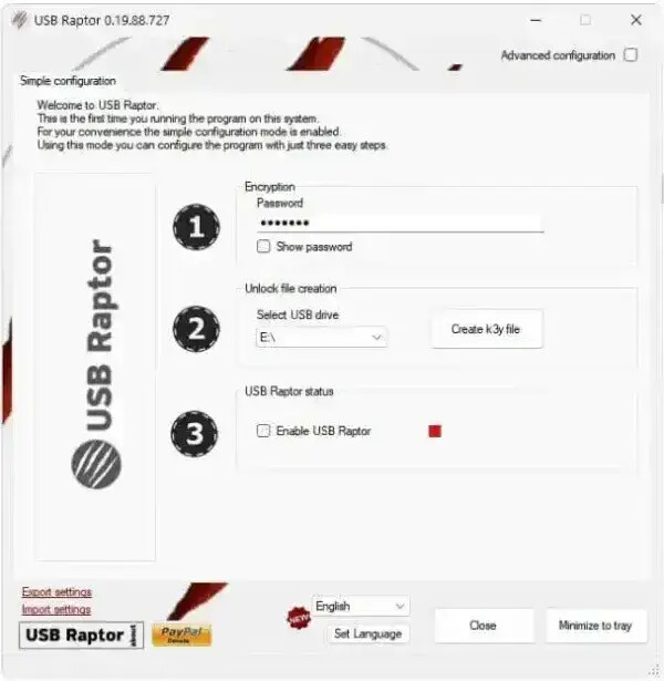 USB Raptor USB Lock Tool for Windows