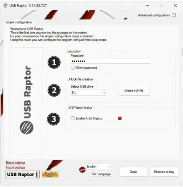 USB Raptor USB Lock Tool for Windows