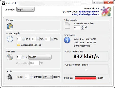 Video Bitrate Calculator - VideoCalc