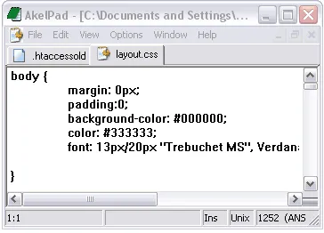 Akelpad portable text editor screenshot