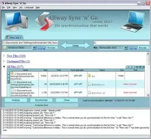Allway Sync n Go - Portable Backup and Syncronization Software