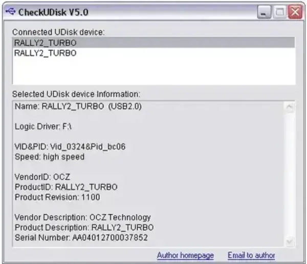 checkudisk USB Information Utility