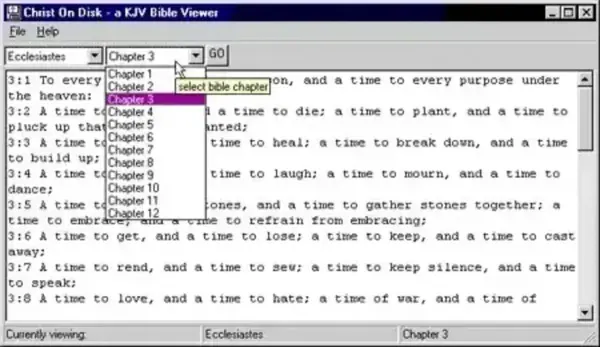 Christ On Disk - Portable Bible Screenshot Christ On Disk Portable Bible Software Screenshot