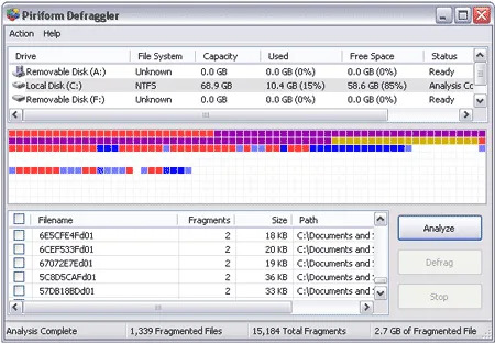 Defraggler Portable - Free Defrag