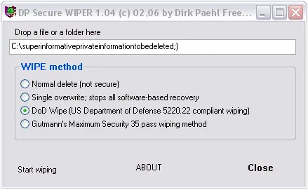 DPWiper Portable File Shredder