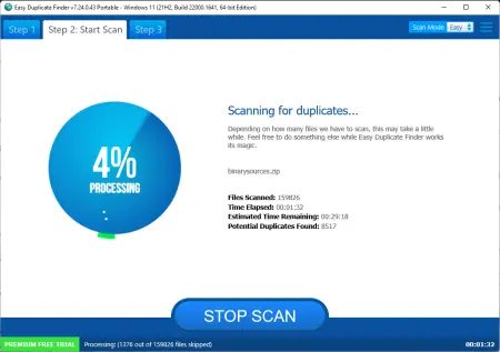 easy duplicate file remover scan