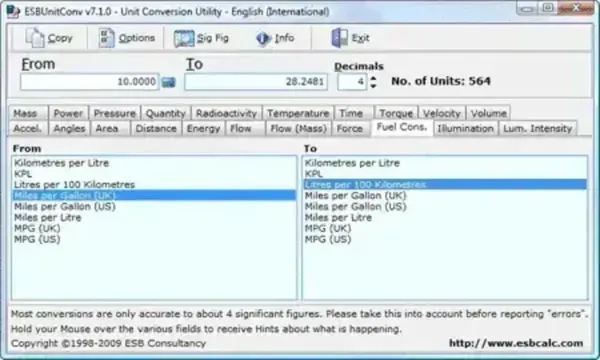 esbunitconv unit conversion