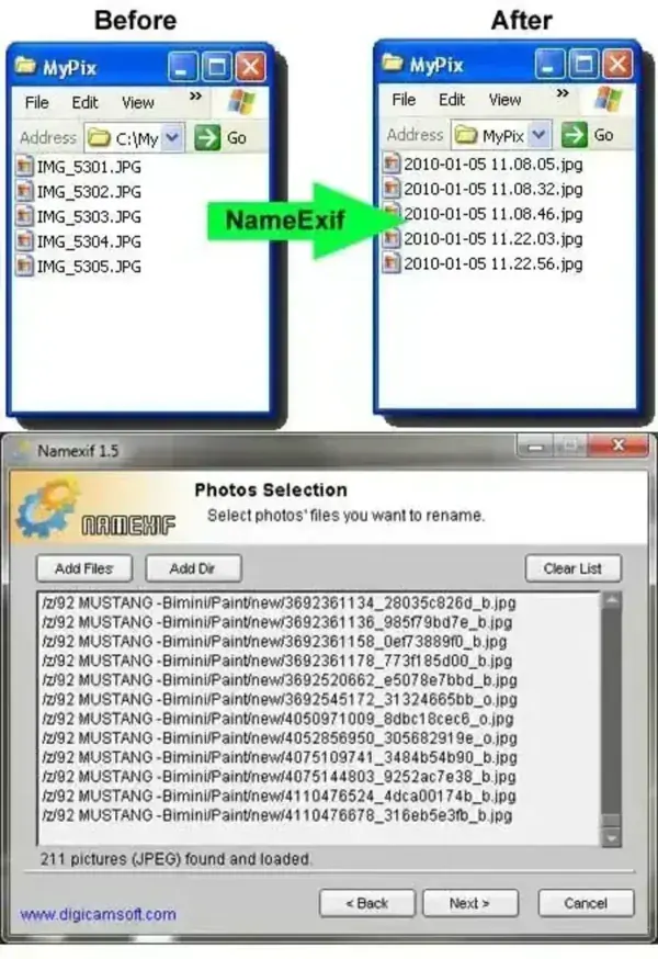 NameExif - exif renamer
