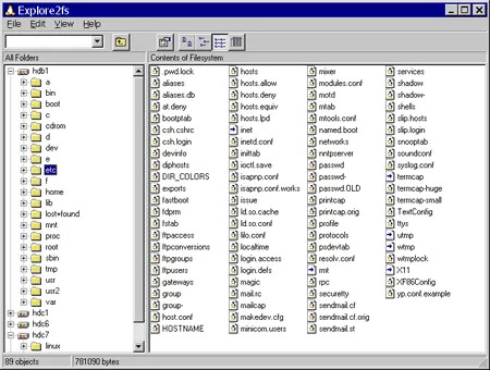 accessing linux files from windows with explore2fs