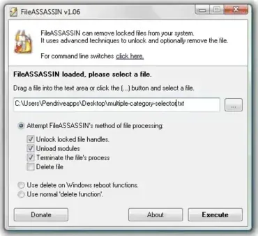 remove locked files: Portable FileAssassin