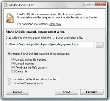 remove locked files: Portable FileAssassin