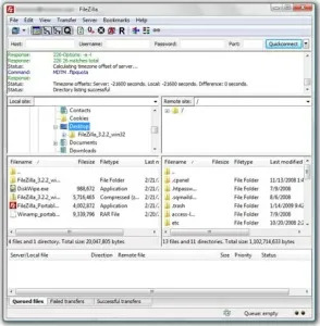 filezilla ftp client windows xp