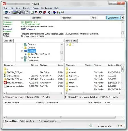 Filezilla Portable running from a USB Flash Drive