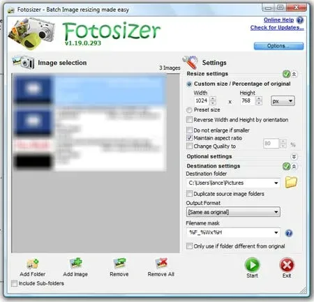 FotoSizer Batch Image File Resizer