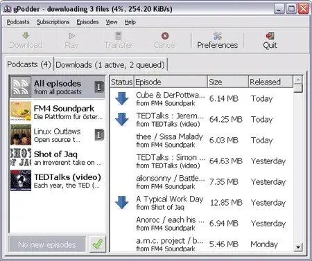 gPodder - Podcast Downloader Aggregator