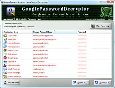google password decryptor