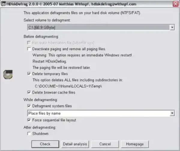 HDiskDefrag Portable Defragmenter