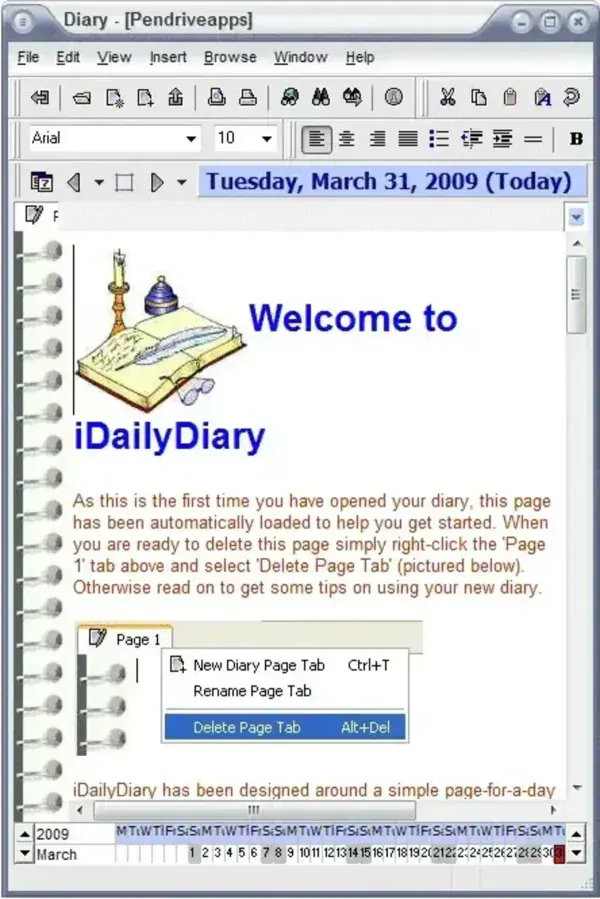 iDailyDiary portable diary software