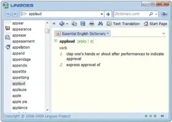 Lingoes Portable Dictionary at work Lingoes Portable Dictionary