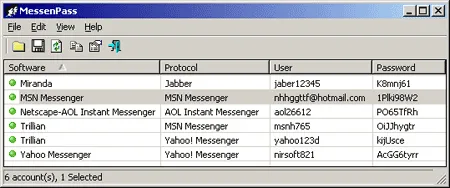 MessenPass Instant Messenger Password Recovery