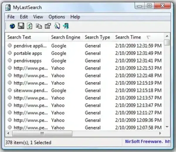 Show Internet Search History - My Last Search Reveal Internet Search History