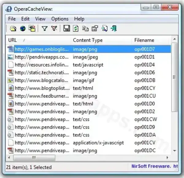 Opera Cache Viewer - Web Page Cache Viewing