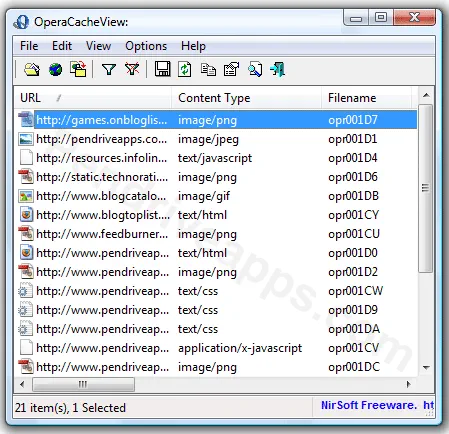 Opera Cache Viewer - Web Page Cache Viewing