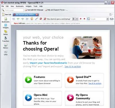 Opera on USB screenshot
