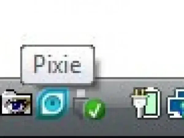 Pixie Docked in the Taskbar for quick access Pixie Docked in the Taskbar