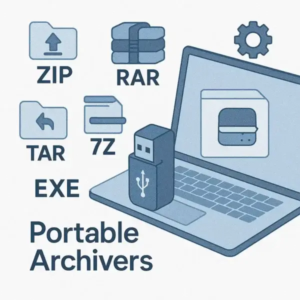 Portable Archivers: ZIP, RAR, TAR, 7Z, EXE