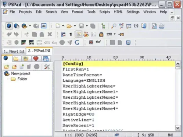 PSPad Portable text and code editor PSPad Text and code editor Screenshot