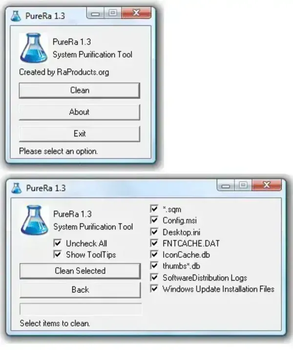 PureRa Portable File Cleanup