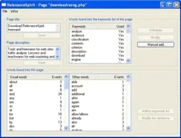 Portable RelevanceSpirit - Free SEO Utility - Check Keyword Relevance