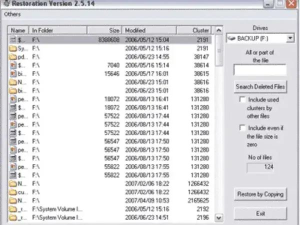 Restoration - Recover deleted files