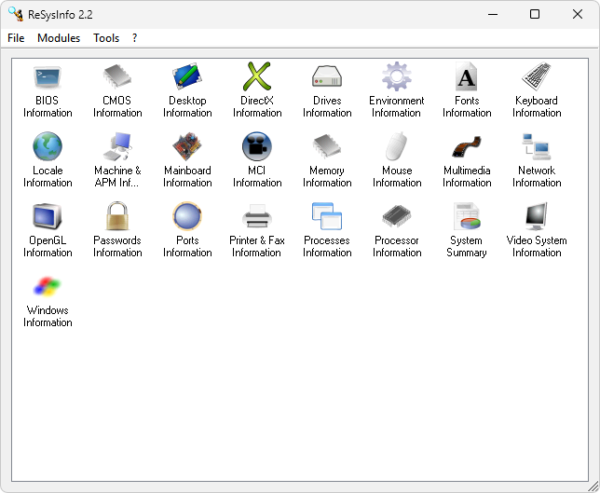 ReSysInfo Portable Information Tool for Windows
