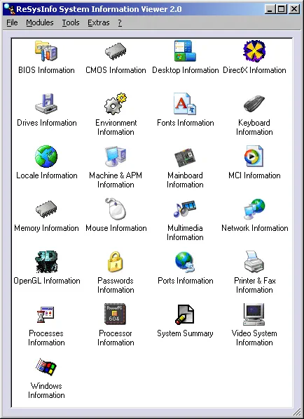 ReSysInfo Portable Information Tool for Windows