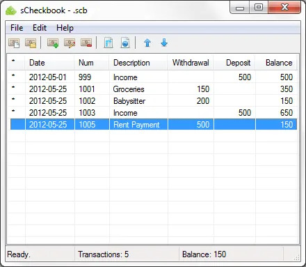 sCheckbook - Free Checkbook Register