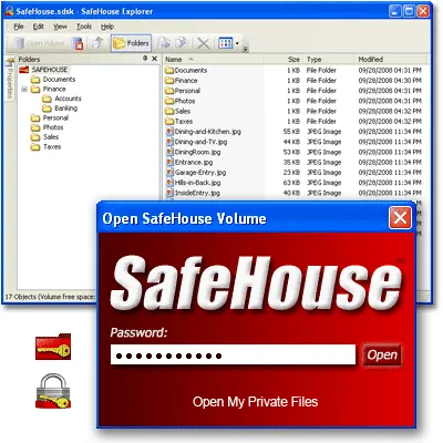SafeHouse Explorer - Portable File Encryption Screenshot