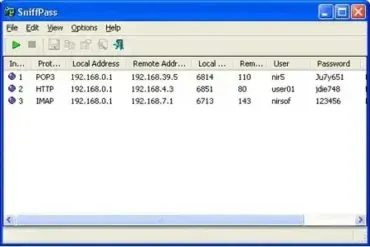 SniffPass - Password Sniffer screenshot