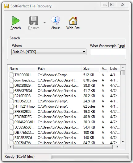 SoftPerfect Portable File Recovery
