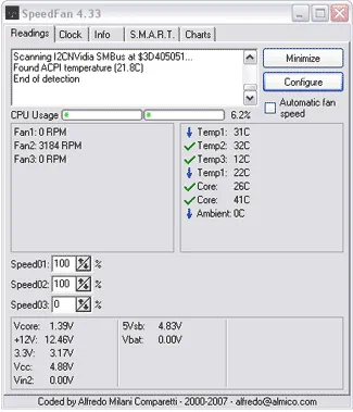 SpeedFan - Temperature Monitor and Advanced Fan Speed Controller