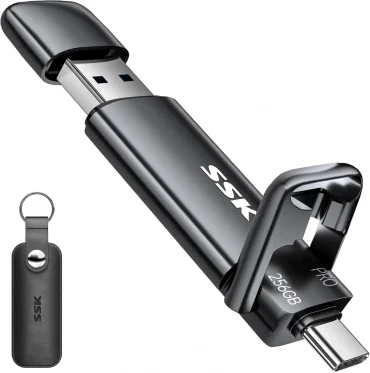 SSK 256GB Dual USB-C/USB-A SSD Flash Drive, up to 1000MB/s