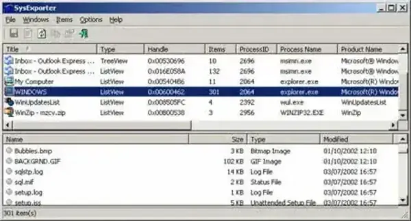 SysExporter Portable Data Extraction SysExport Screenshot