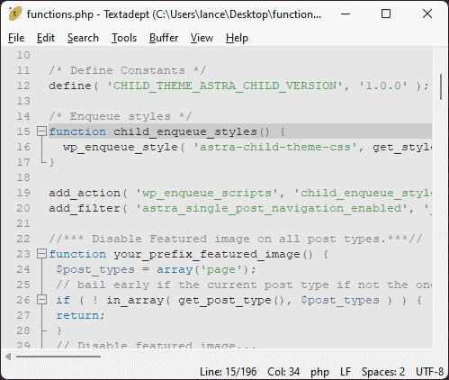 textadept programmers text editor